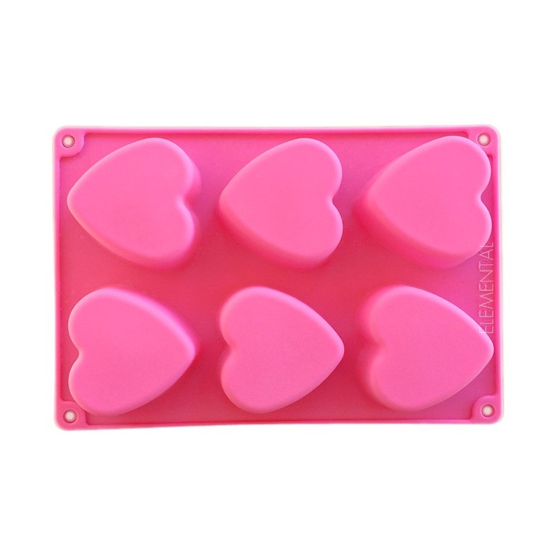 6 Hearts Silicone Mould