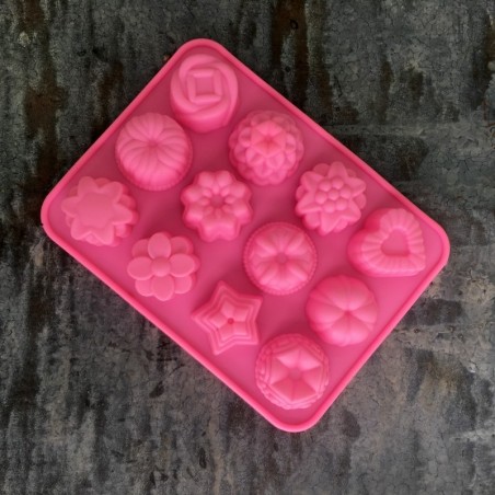 Silicone mould, 12 flowers | Relumee