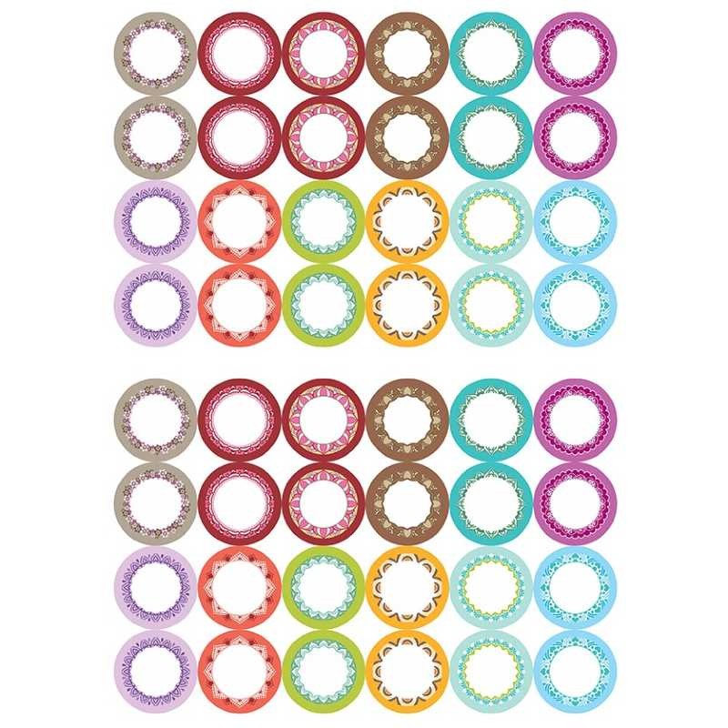 Round labels ∅ 3 cm, 48 pcs