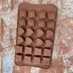 Silicone Mould Tiny Hearts and Roses